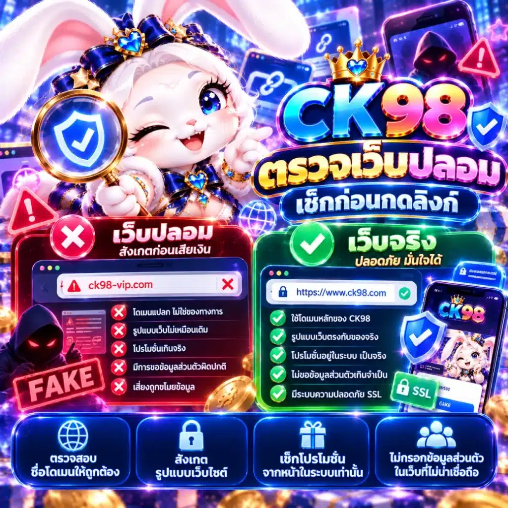 CK98 ตรวจเว็บปลอม เช็กก่อนกดลิงก์