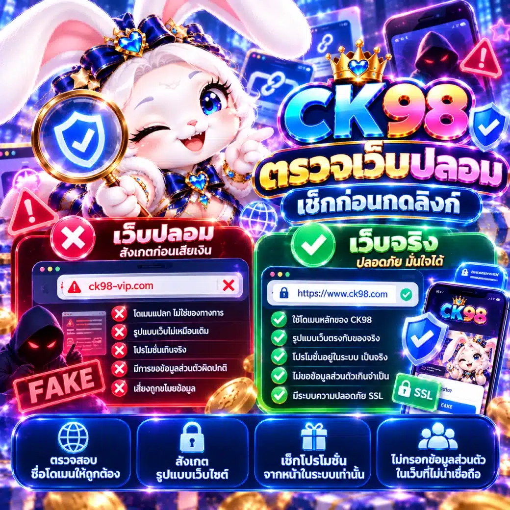 CK98 ตรวจเว็บปลอม เช็กก่อนกดลิงก์